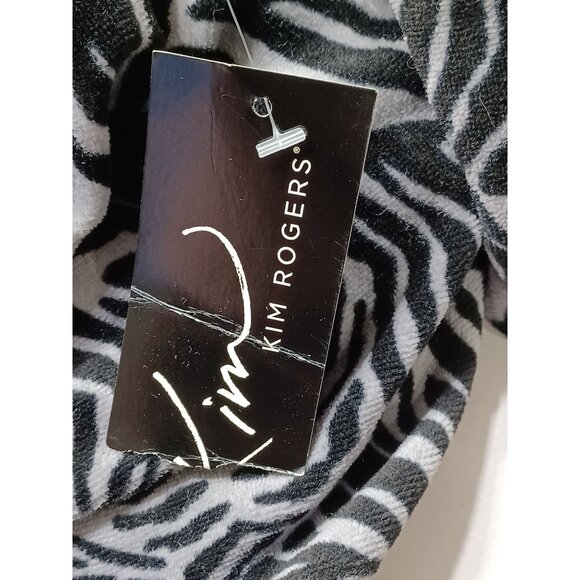 Kim Rogers Womens Zebra Print Light Jacket S Black/Grey Cotton Blend Casual NWT - Picture 8 of 8